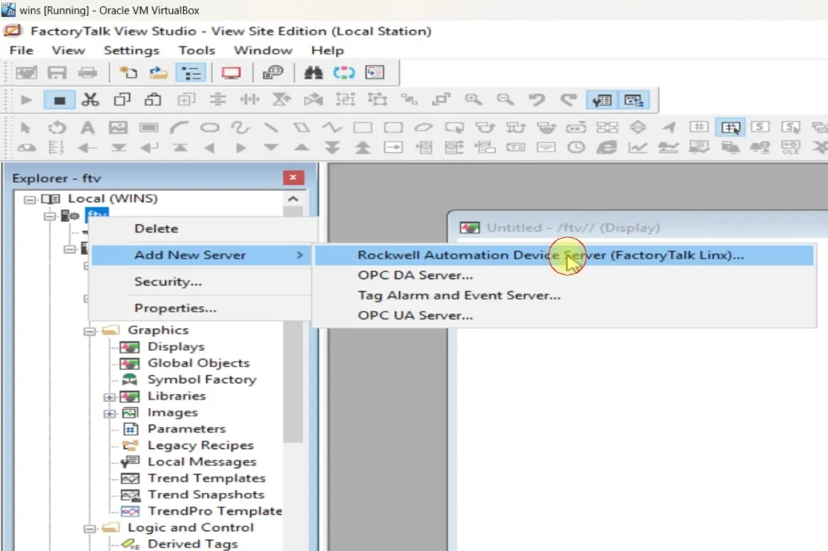 img/Factoryemu/Add A FactoryTalk Linx Server Into FactoryTalk View Studio Project.webp